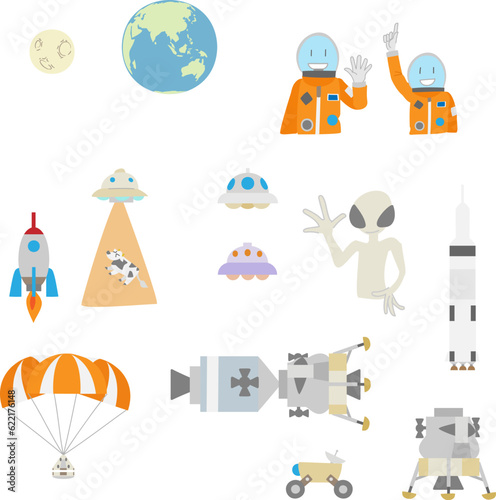 宇宙飛行士のベクターイラストセット