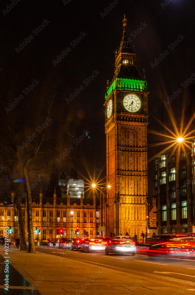 Houses of Parliament at night , Westminster, London, UK stock photo
