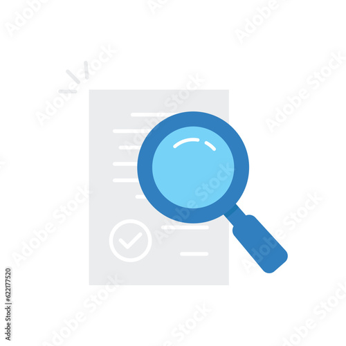 risk research icon for audit control. simple cartoon trend modern assess logotype graphic art design element isolated on white. concept of fraud quest by auditor and contract review by consultant