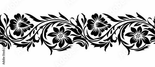 Seamless vector floral border design