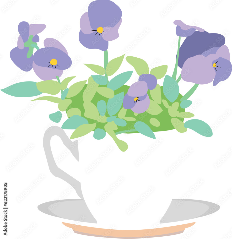 flowers in a cup vector image