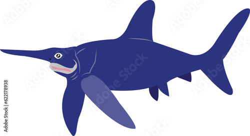 blue shark illustration vector
