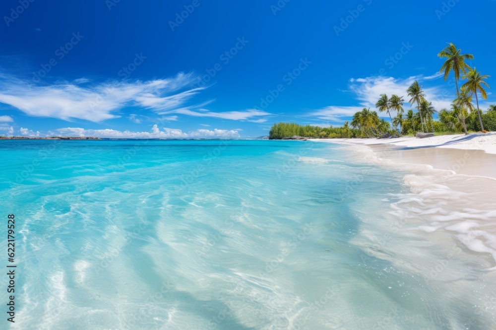 Fototapeta premium Beautiful Tropical Beach, Generative AI