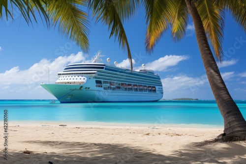 Cruise To Caribbean With Palm Tree, Generative AI 
