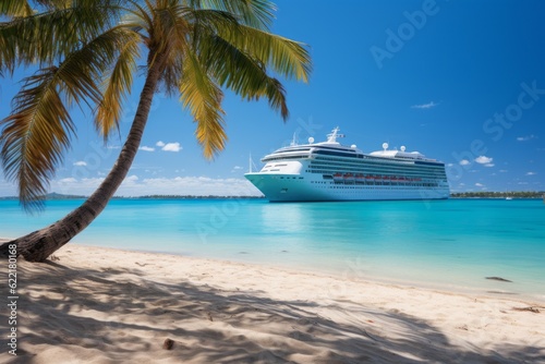 Cruise To Caribbean With Palm Tree, Generative AI  © Shooting Star Std