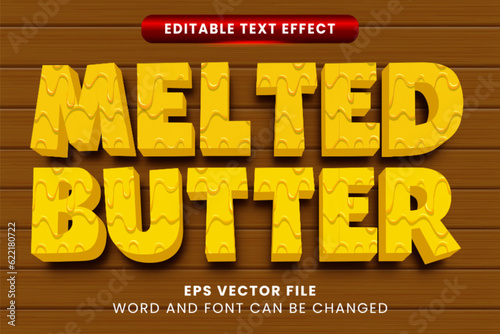 Melted butter 3d editable text effect