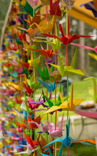 Colorful Origami Cranes