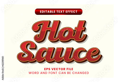 Hot sauce 3d retro vintage style 3d editable text effect