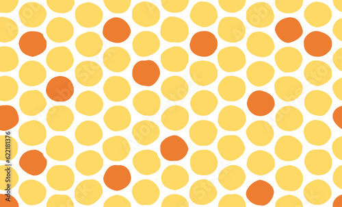seamless pattern with hand drawing yellow and orange circles style repeated replete image design for fabric printing or textile or wallpaper