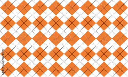 orange brown checkboard games, diamond repeat pattern with dot line grid on top, replete image design for fabric printing
 photo