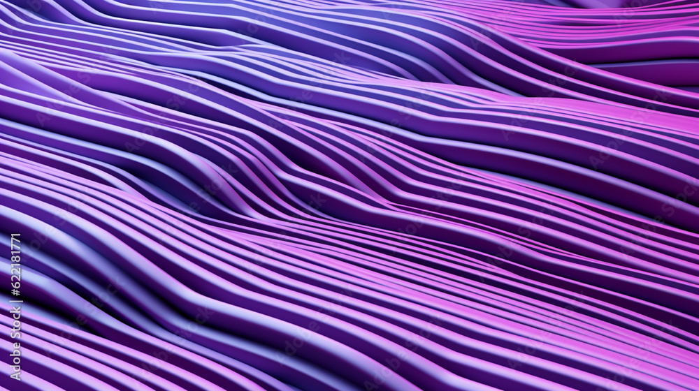 3d illustration rows purple