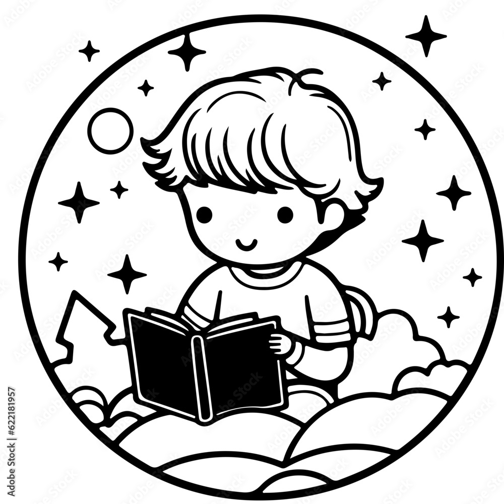 Gilr And Boy, friend, girl with amimal, outline vector illustration Gilr And Boy, friend, girl with amimal, outline vector illustration
