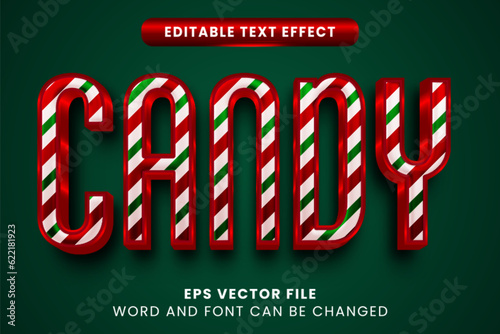 Candy christmas 3d editable text effect