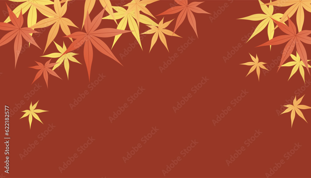 シンプルな紅葉の背景イラスト素材 ベクター 秋 赤バック シンプルな紅葉の背景イラスト素材 ベクター 秋 赤バック