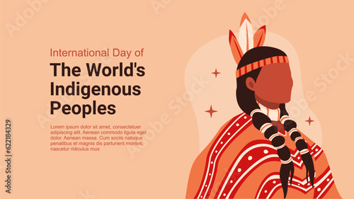 international day of world indigenous peoples banner template photo