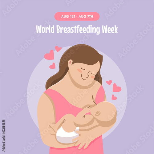 world breastfeeding week poster template