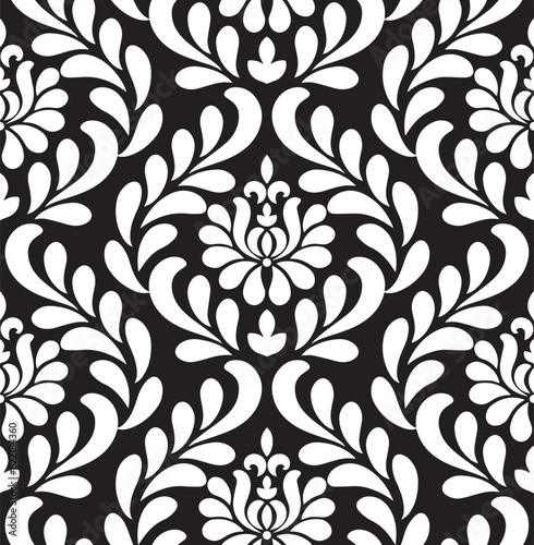 seamless damask pattern, vintage wallpaper classic style of baroque, floral decorative gray background for design, texture, wall, fabric and silk, vector illustration
