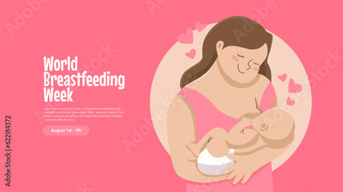 world breastfeeding week banner template
