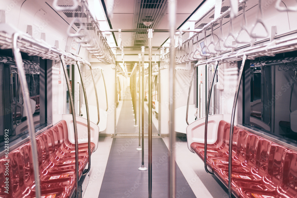 Obraz premium Empty new train modern interior and design,No passenger,No people