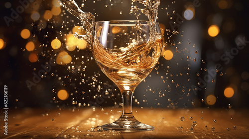 The allure of champagne, with its effervescent fizz and shimmering bubbles. Generative AI