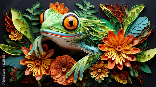 Paper Quilling Frog