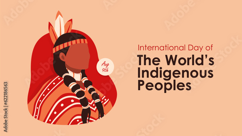 Vector flat international day of the world's indigenous peoples banner template