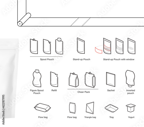 Pouch bag icon set. Vector illustration. Can be use for your design, presentation, infographics, ad. EPS10.	