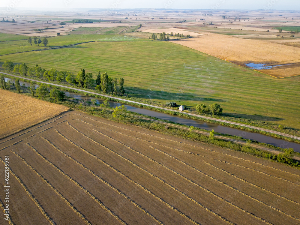 Scenic Canal de Castilla: An Aerial Perspective