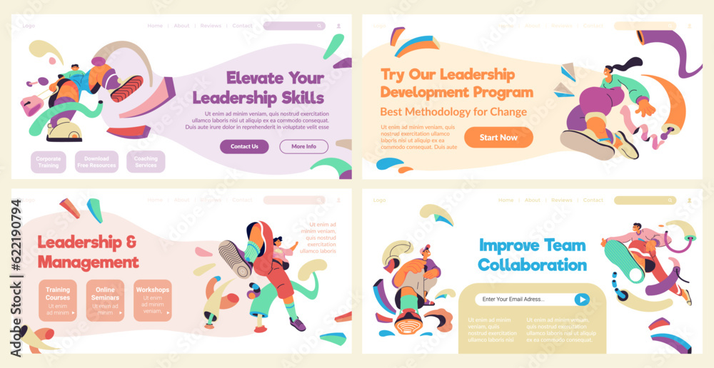 Landing page collection with leadership course add