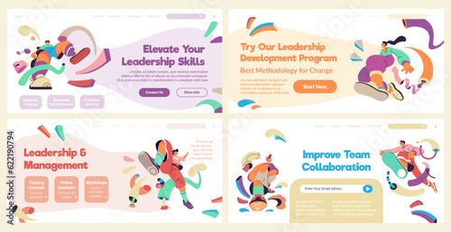 Landing page collection with leadership course add