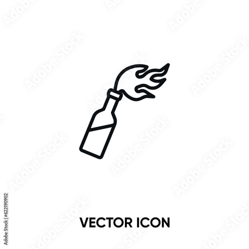 Molotov cocktail vector icon . Modern, simple flat vector illustration for website or mobile app. Bomb or grenade symbol, logo illustration. Pixel perfect vector graphics	