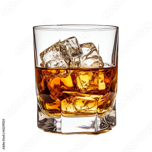 glass of whiskey. Rich and indulgent, a full glass of whiskey captured in a transparent background. The perfect pour for whiskey connoisseurs.