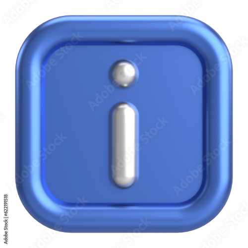 3D information icon. 3D illustration.