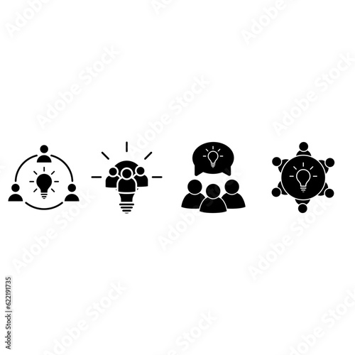 Collaboration idea icon vector set. entrepreneurship illustration sign collection. collaborate symbol.