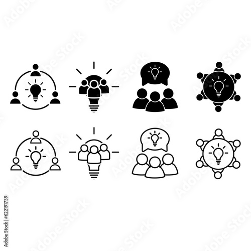 Collaboration idea icon vector set. entrepreneurship illustration sign collection. collaborate symbol.