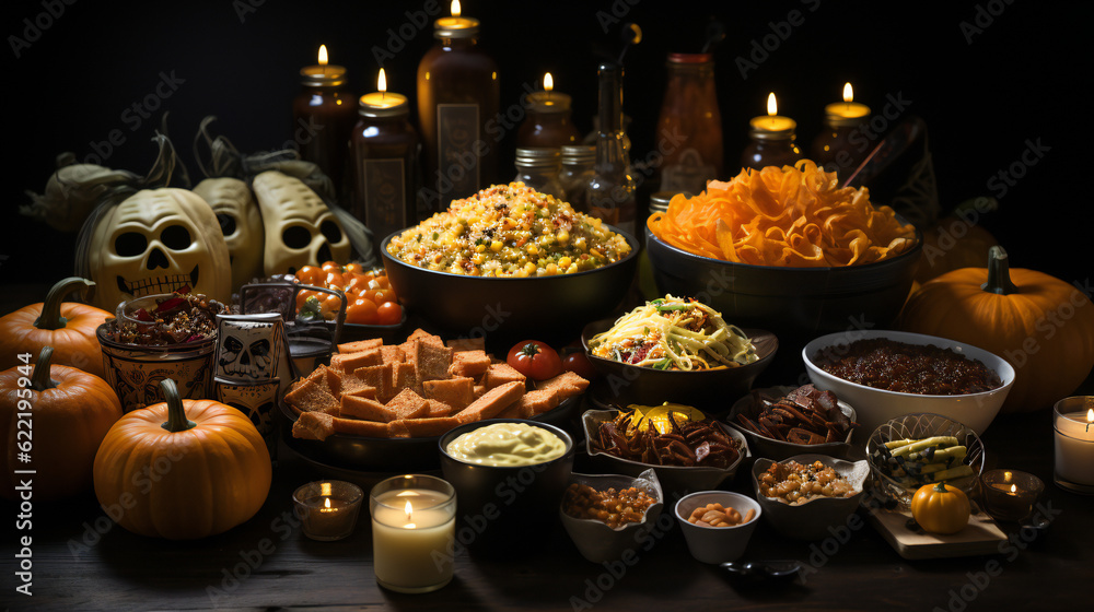 Naklejka premium ハロウィン料理