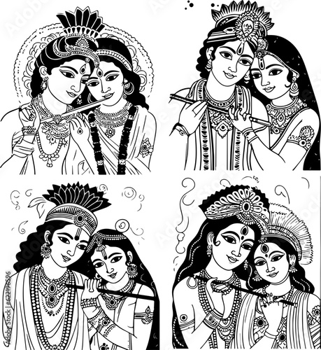 Radha krishna images and white background