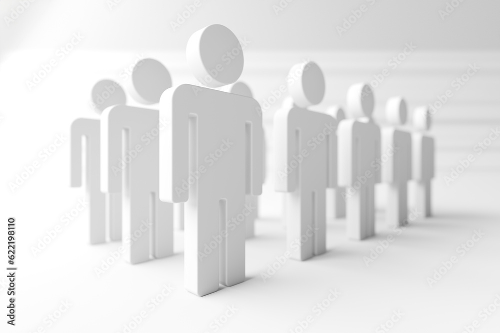 Crowd of people. Large group of stick figure persons Crowd of people. Large group of stick figure persons