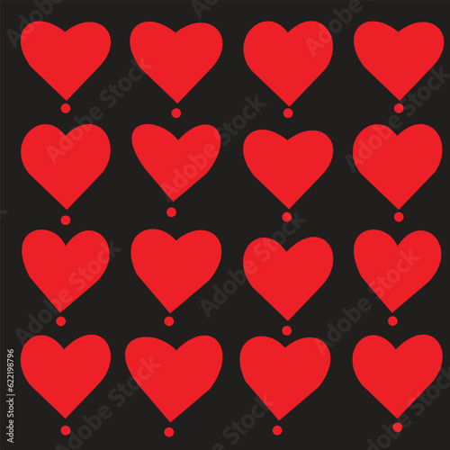 Love hearts icon. Abstract red loving heart symbols for valentines day, outline lovely red heart elements and love silhouette icons isolated set. Romance linear and filled symbol bundle. heart icon