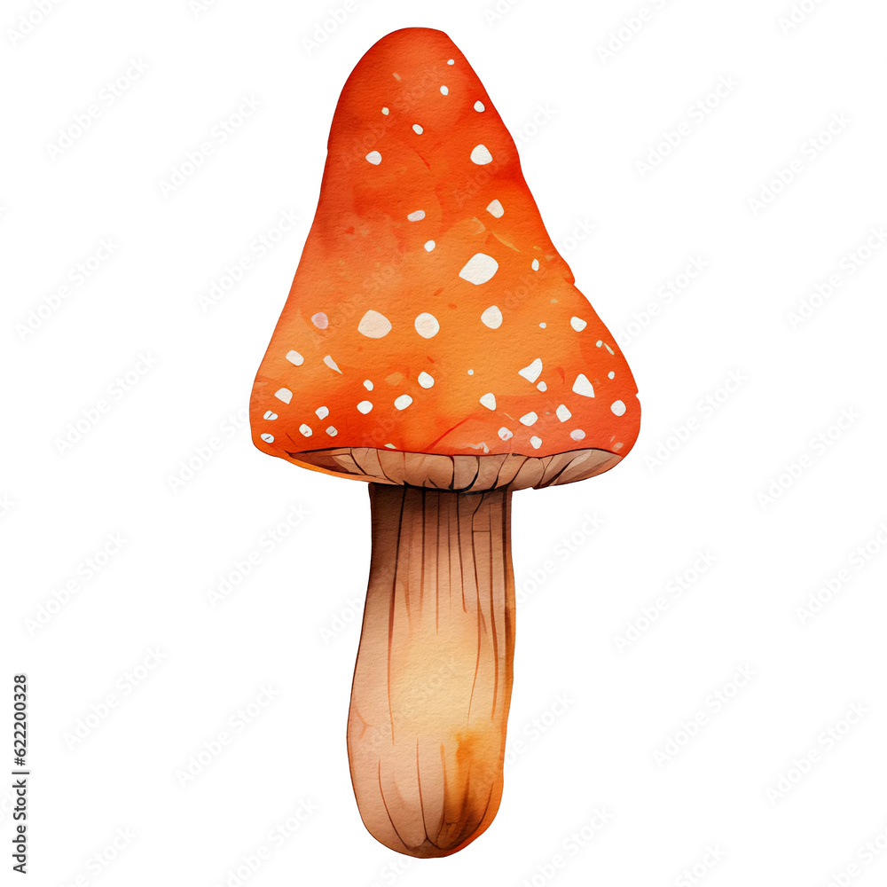 watercolor toadstool, ai generative watercolor toadstool, ai generative