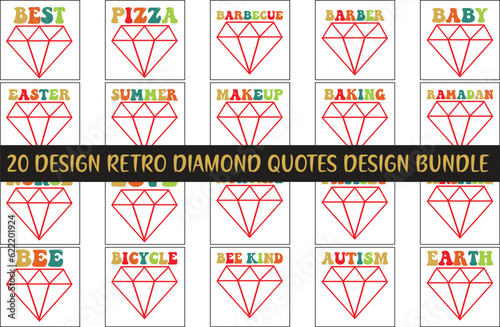 Retro Diamond Quotes Design Bundle 