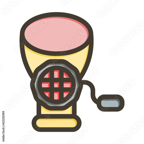 Mincer Vector Thick Line Filled Colors Icon Design