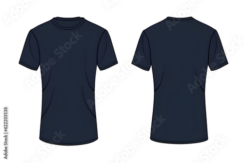 Mockup Of Blue T-shirt Front And Back View