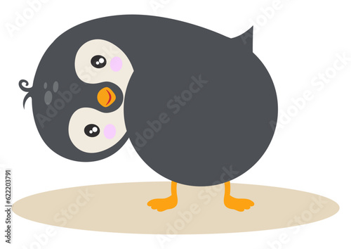 Cute penguin peeping from the back