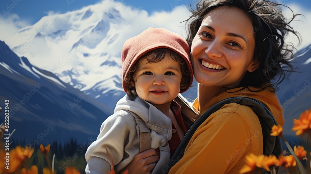 Happy mother day fun adorable lovely woman wearing casual clothes with child kid Happy mother day fun adorable lovely woman wearing casual clothes with child kid