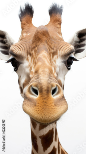 Giraffe with long head on a white background © Veniamin Kraskov