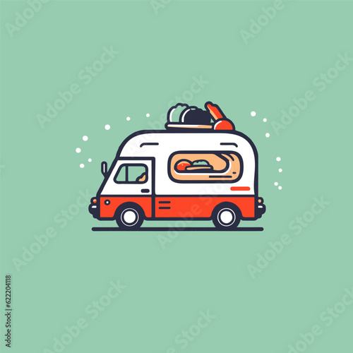 Food Delivery Truck Illustration