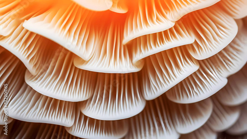 Mushroom macro background. Generative ai design. © Bildwasser