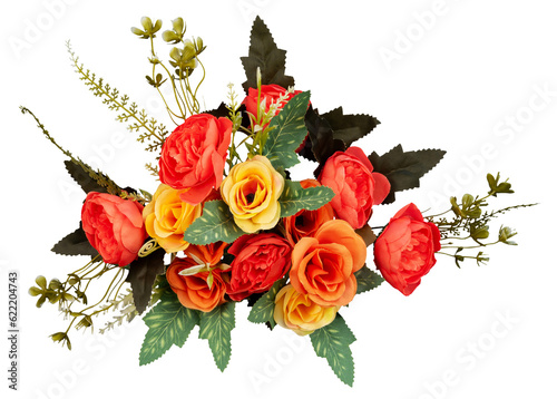 Cuadro en lienzo beautiful bouquet of roses isolated
