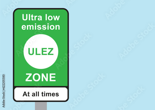ULEZ ultra low emission sign vector illustration eps photo